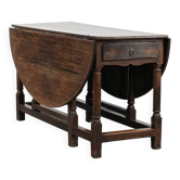 Table de salle à manger/à côté/à rabat en chêne anglais antique du XVIIIe siècle