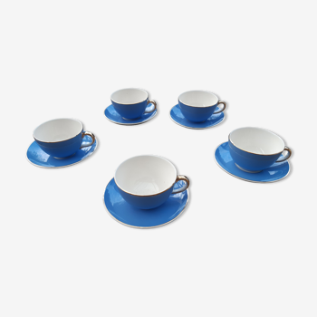 Set of 5 cups and coffee saucers, Villeroy Boch