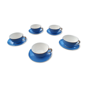 Set of 5 cups and coffee saucers, Villeroy Boch
