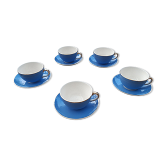 Lot de 5 tasses et soucoupes à café, Villeroy Boch