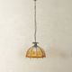 Brutalist ceiling lamp from the 1970s with orange glass shade