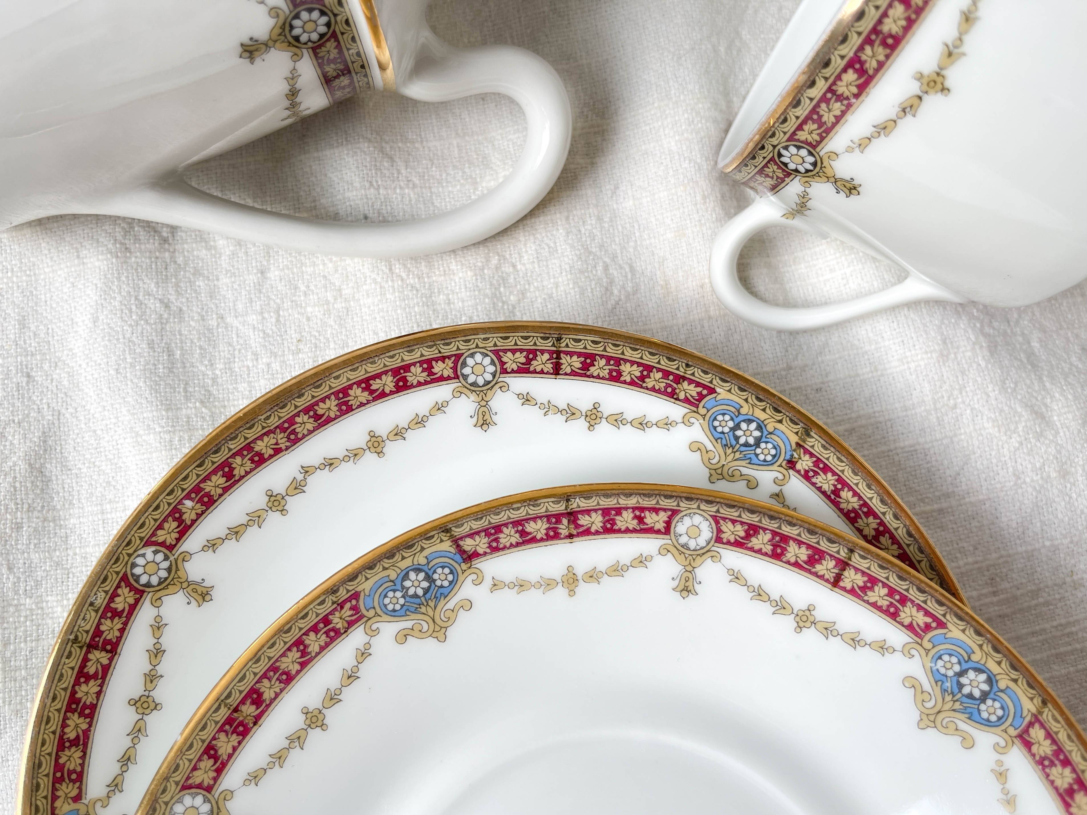 UML France Vintage Porcelain Tea Coffee Set for 2 People