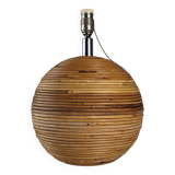 Lampe de table sphère en rotin de style Gabriella Crespi, années 1970