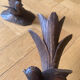 Carved wooden bird candlesticks - Black Forest