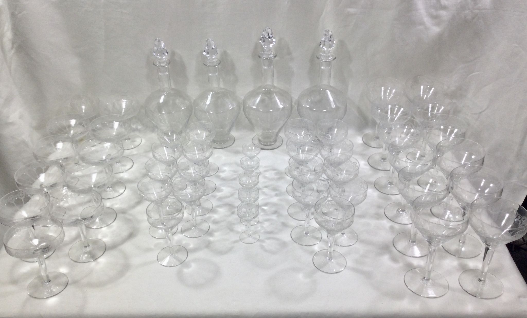 Art deco crystal glass service