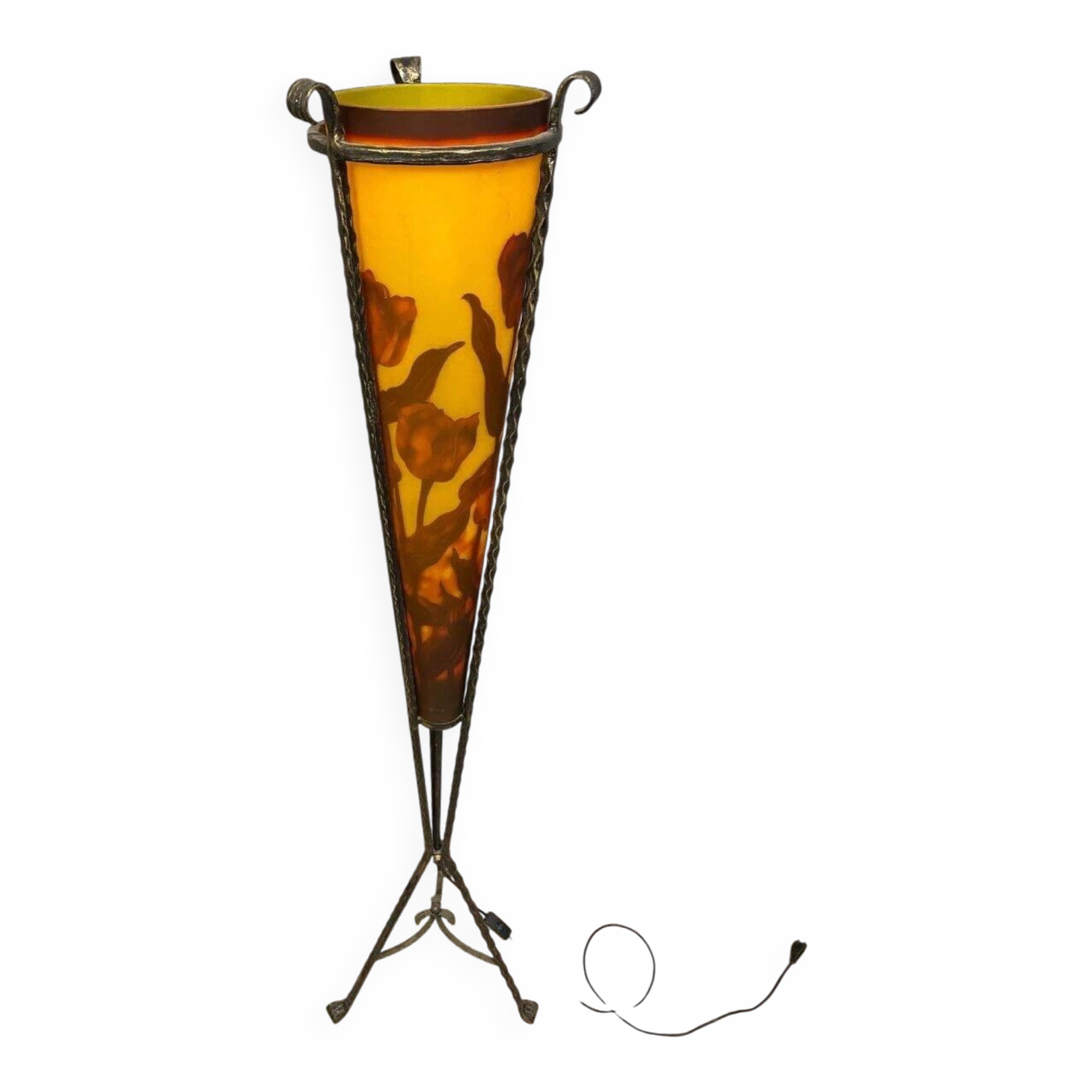 In the spirit of Majorelle and Muller: glass paste lamp