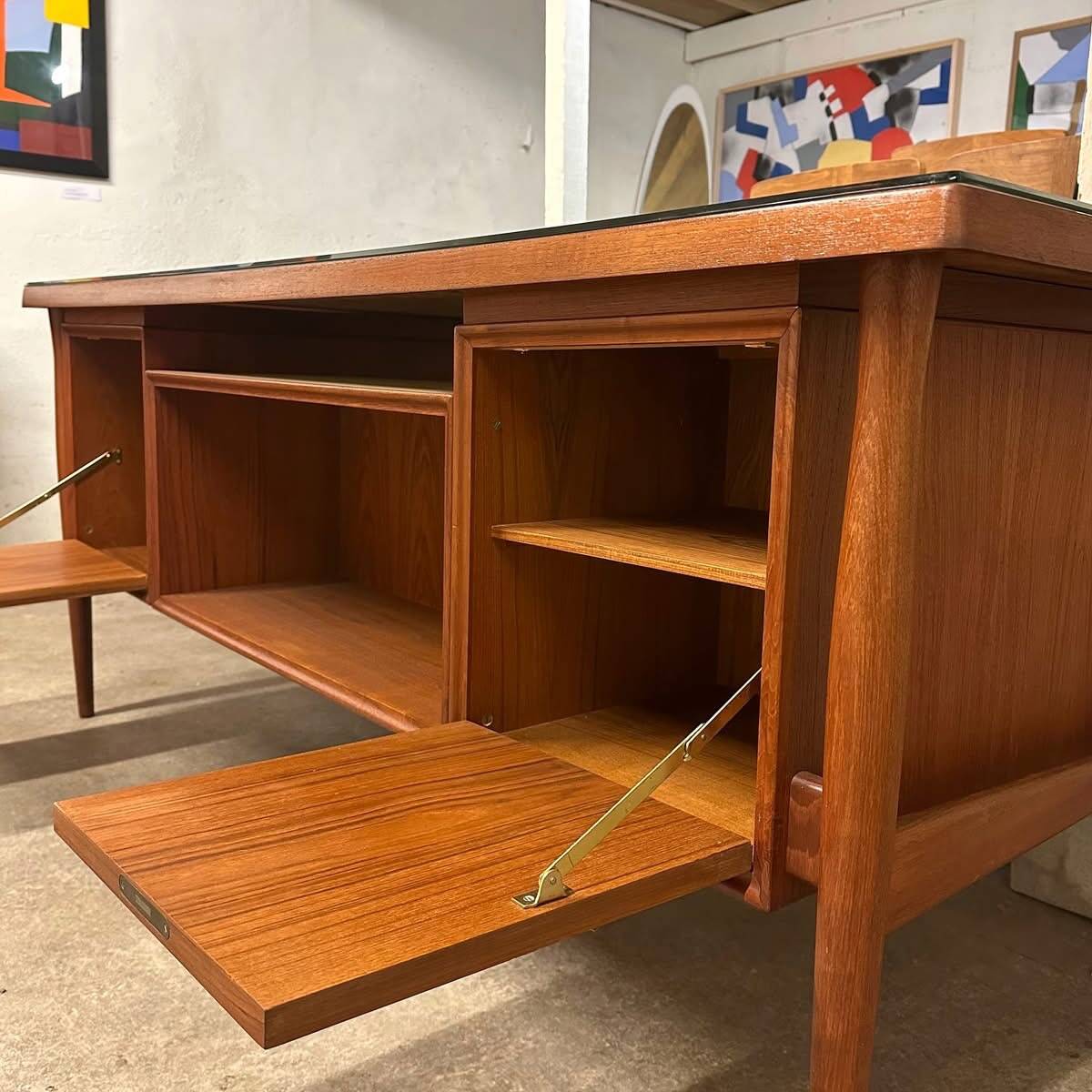 Danish double-sided desk in teak, 1960.