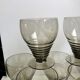 7 verres à vin art déco en verre fumé années 30-40