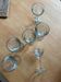Set of 6 thick antique wine glasses