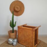 Square bamboo coffee table 70s - vintage