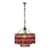 Lustre perlé du milieu du siècle par Jablonec Glassworks, Tchécoslovaquie