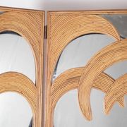 Screen "palms" in rattan and mirrors