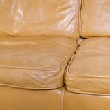 3-seater sofa in cognac leather, Georg Thams, 1960s, Grant Mobelfabrik, publisher