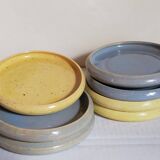 Seven vintage potter's sweet treat plates