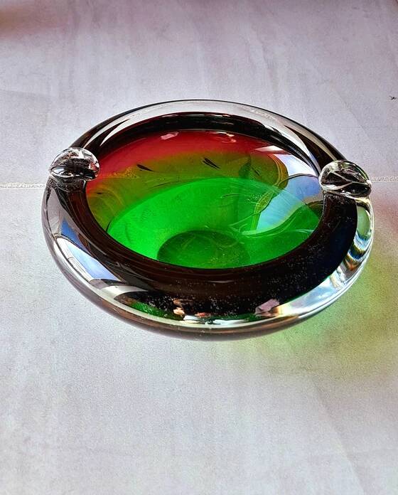 Multicoloured ashtray, Murano 1970.