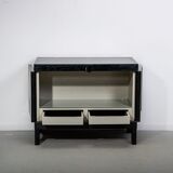 Ebonized brutalist bar cabinet by J. Batenburg for MI Belgium, 1960s