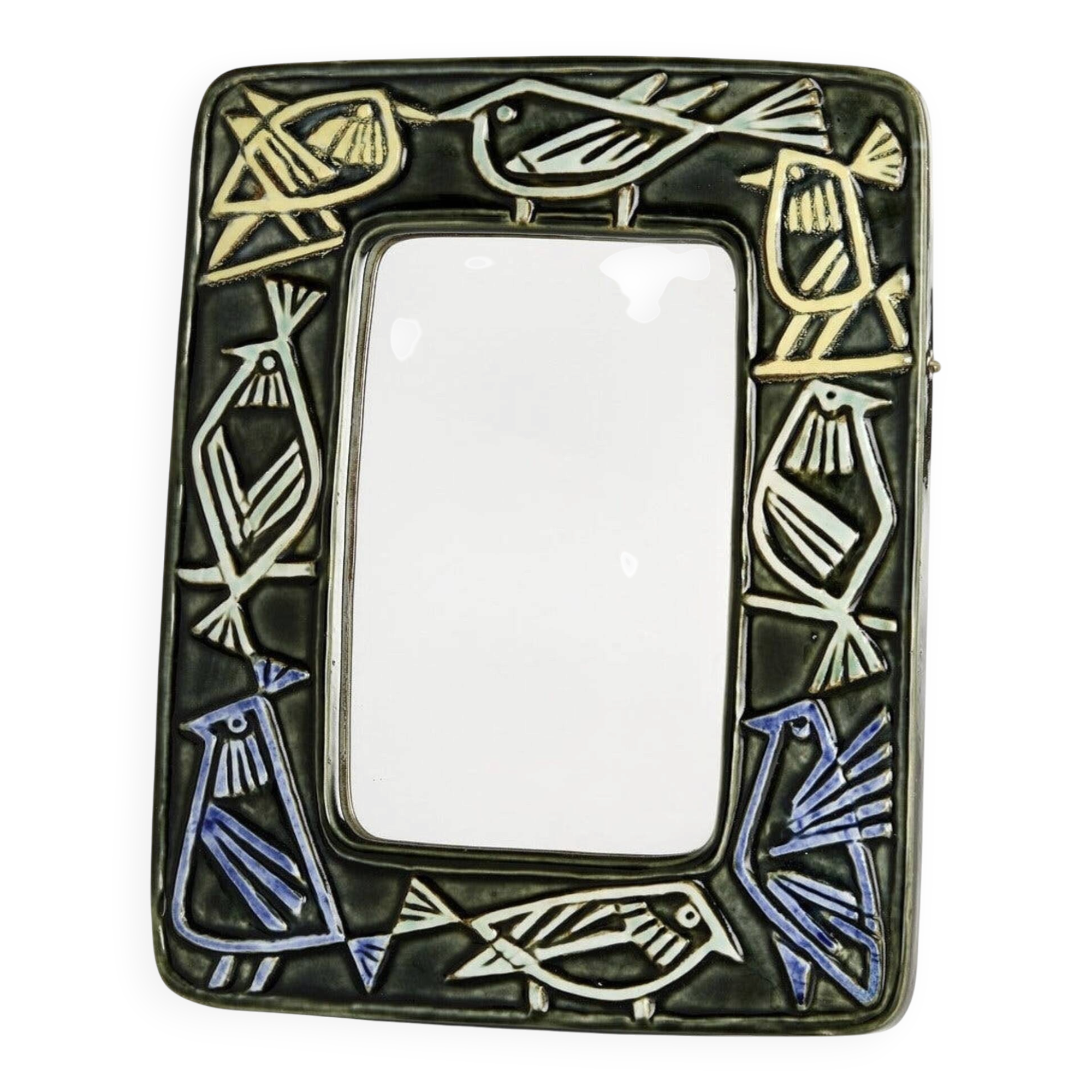 Ceramic Bird Mirror Lisa Larson Harlequin Series / Gustavsberg