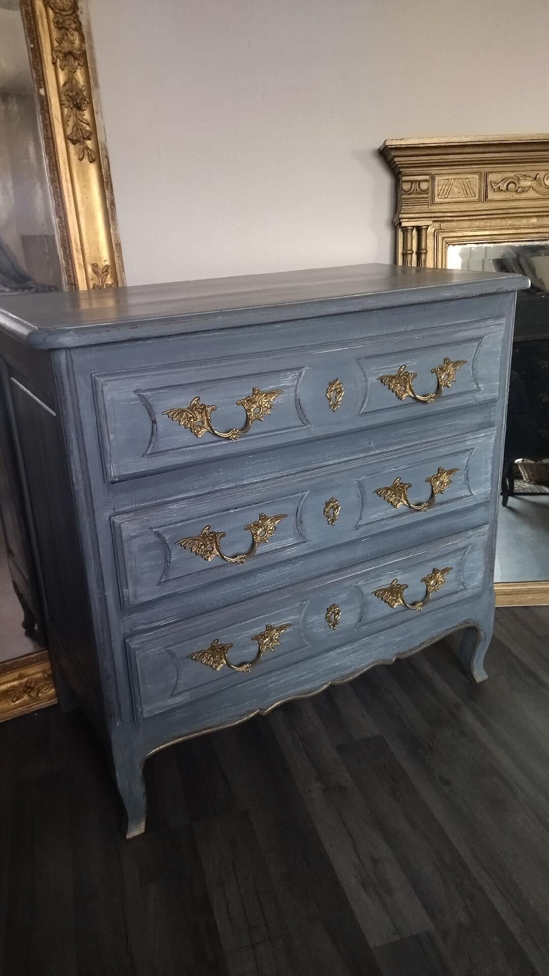 Louis XV style patinated chest of drawers