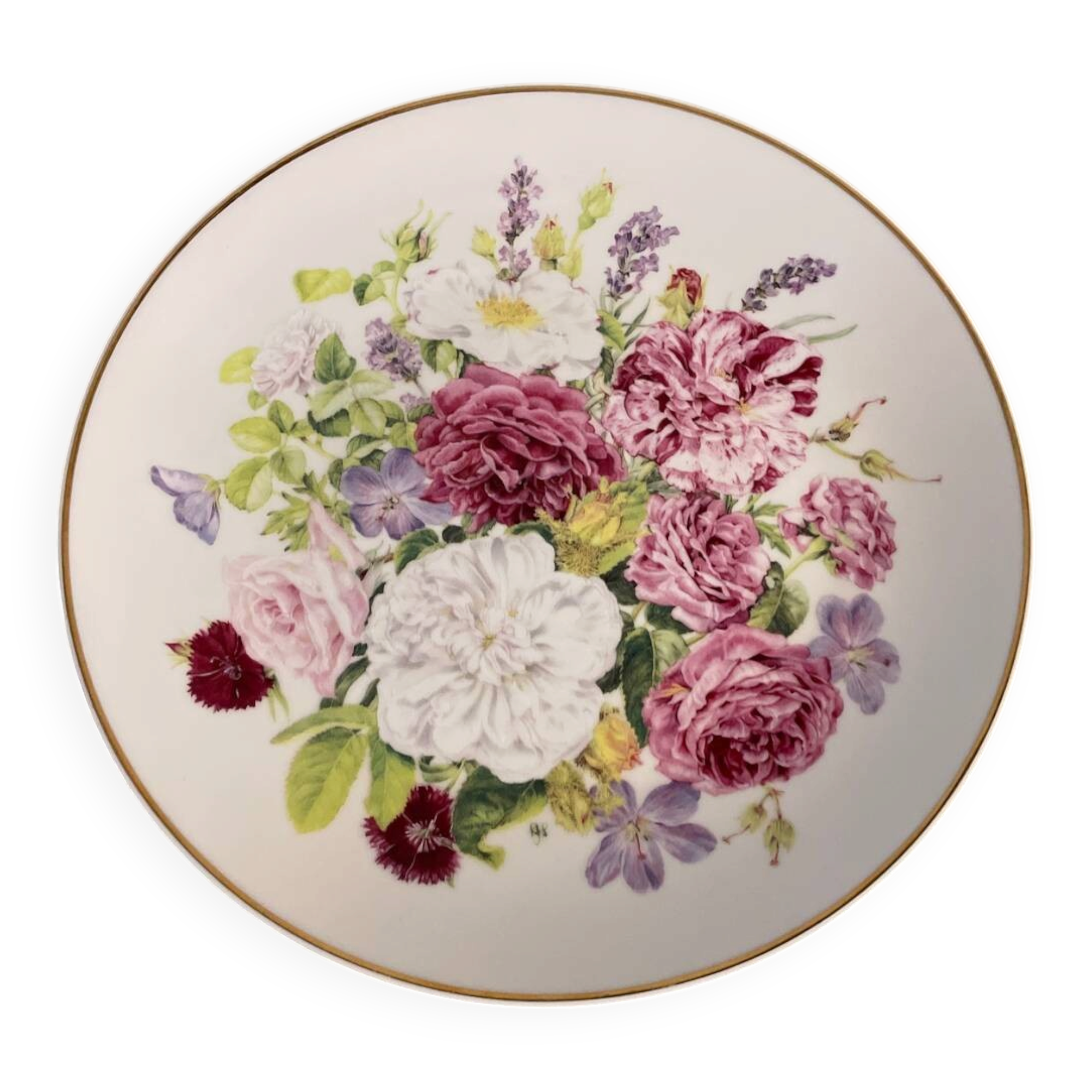 Assiette décorative Franklin Mint à décor de fleurs