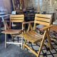 Pair of Wooden Folding Armchairs by Clairitex