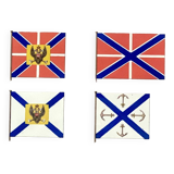 Chromolithograph - framed - Pennants and flags of the Russian Navy from the 19th century