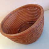 Braided wicker pot cover, vintage 60s/70s