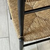 Vintage straw nesting stools, 60s design