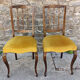 Pair of Louis Philippe chairs, wood and yellow ochre velvet, vintage, 60s