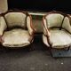 Two-seater bench + two simple armchairs + five Louis XV chairs to be reupholstered