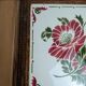 Dessous de plat ancien bois & faïence florale