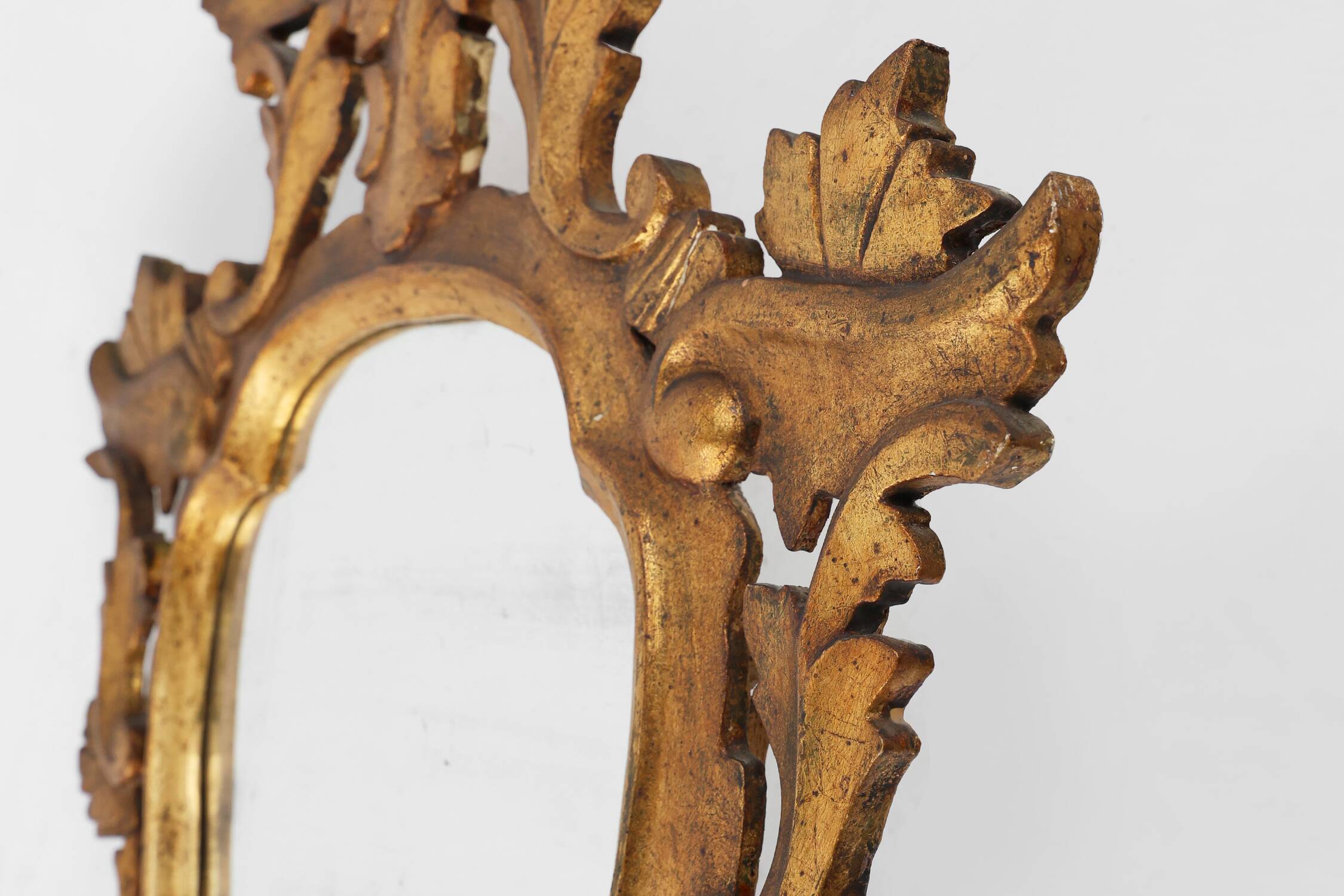 Pair of two Venetian Rococo giltwood mirrors, ca. 1850 Italy