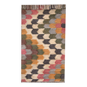 Tapis tissé à la main recyclé, pour hall d'entrée, cadeau, chevet, tapis traditionnel indien