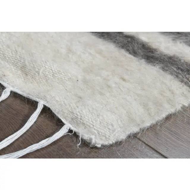 1970s Vintage Turkish Handmade Wool Cotton Beige Brown Kilim Rug 152x208