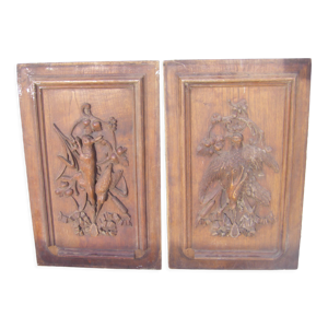 Paire de panneaux en bois de chêne