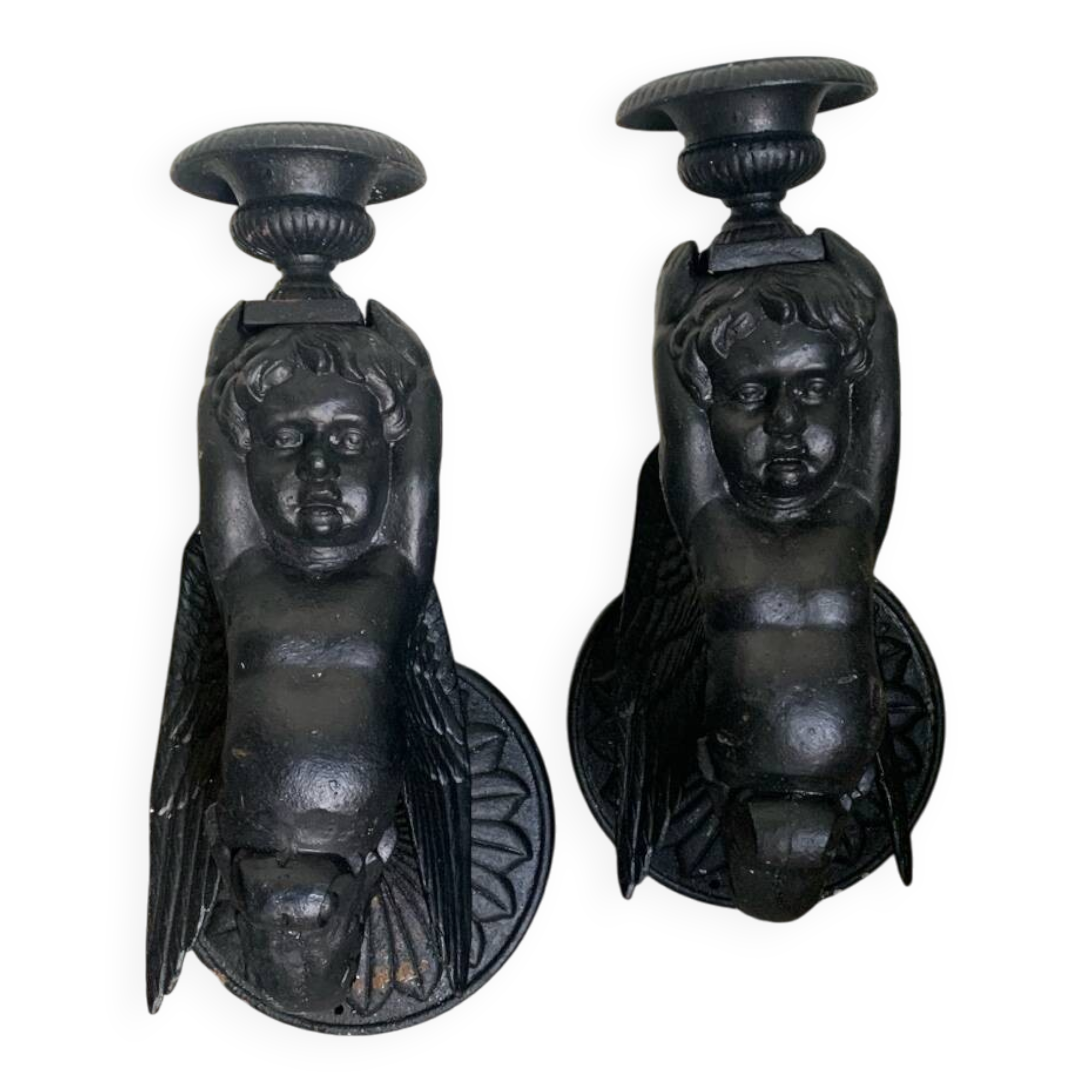 Pair of garden candlesticks