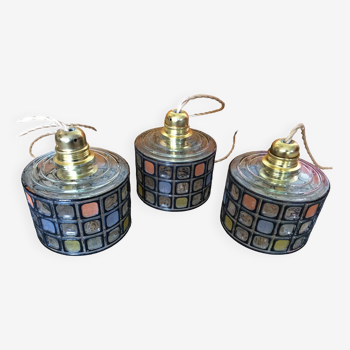 3 vintage pendant lights