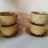 Set of 4 pyrite stoneware coffee cups