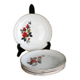 6 dessert plates from Moulin des loups, "Carmen" model, in very good condition