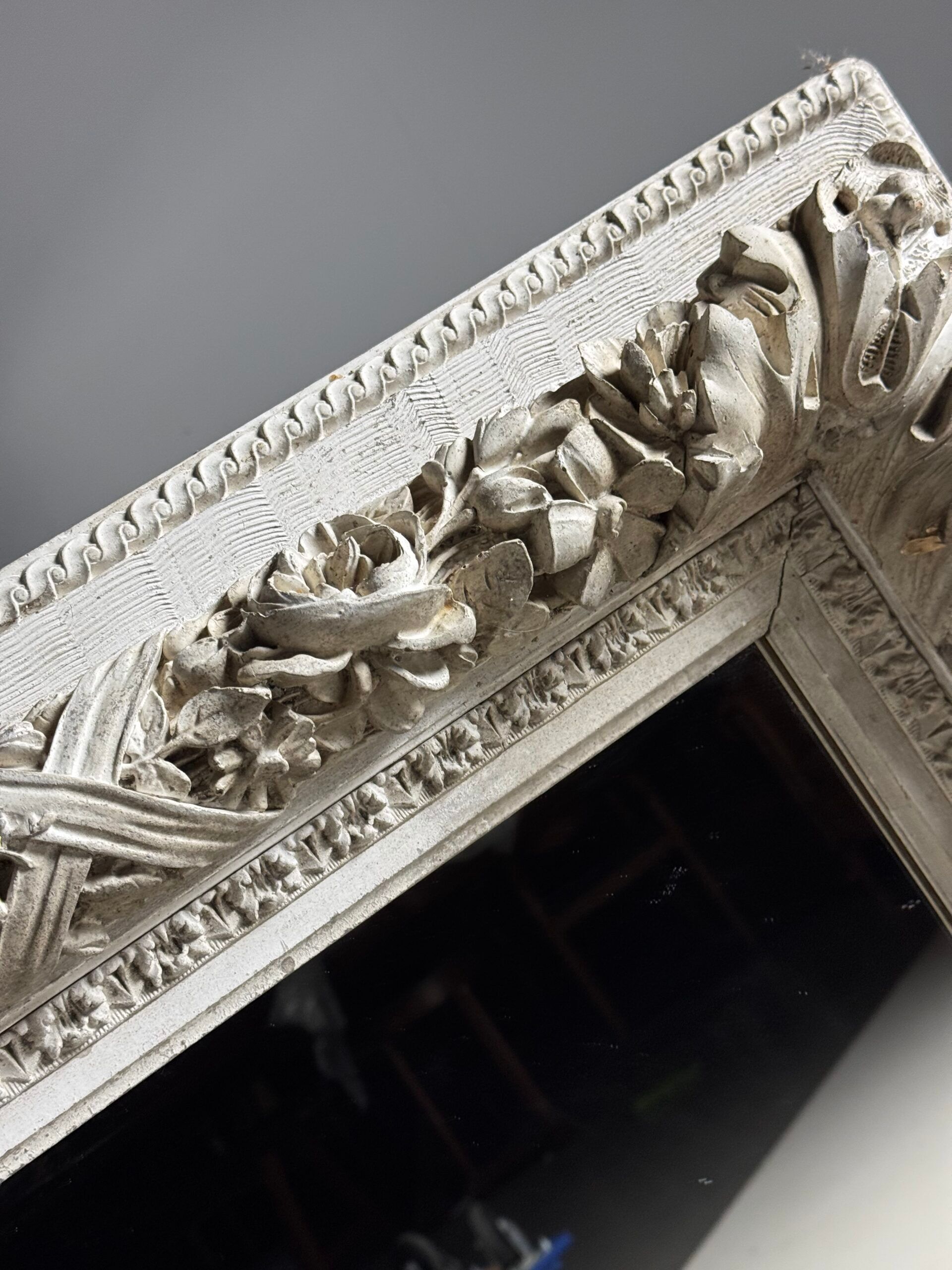 Set of three French mirrors white