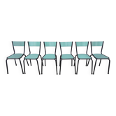 6 mint green Formica chairs vintage design