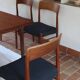 4 vintage Scandinavian chairs in teak and blue fabric - Model 26 by Henning Kjærnulf