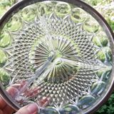 Plat compartimenté en cristal ciselé