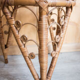 Paire de table de chevets en rotin 1960
