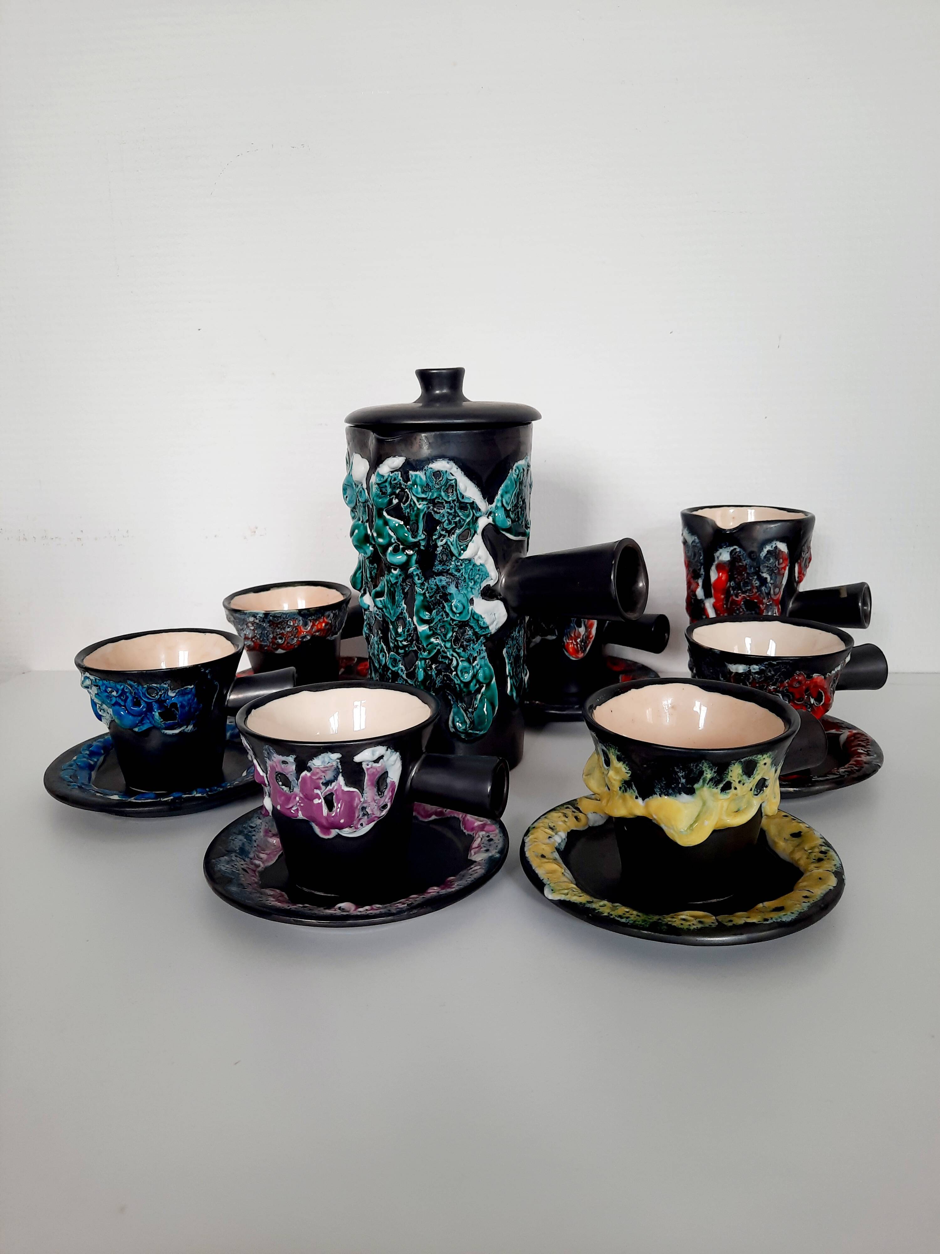 Fat lava coffee set from the 60s