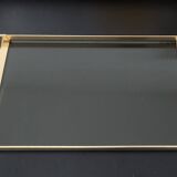 Plateau design aluminium et verre fumé années 70