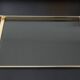Plateau design aluminium et verre fumé années 70