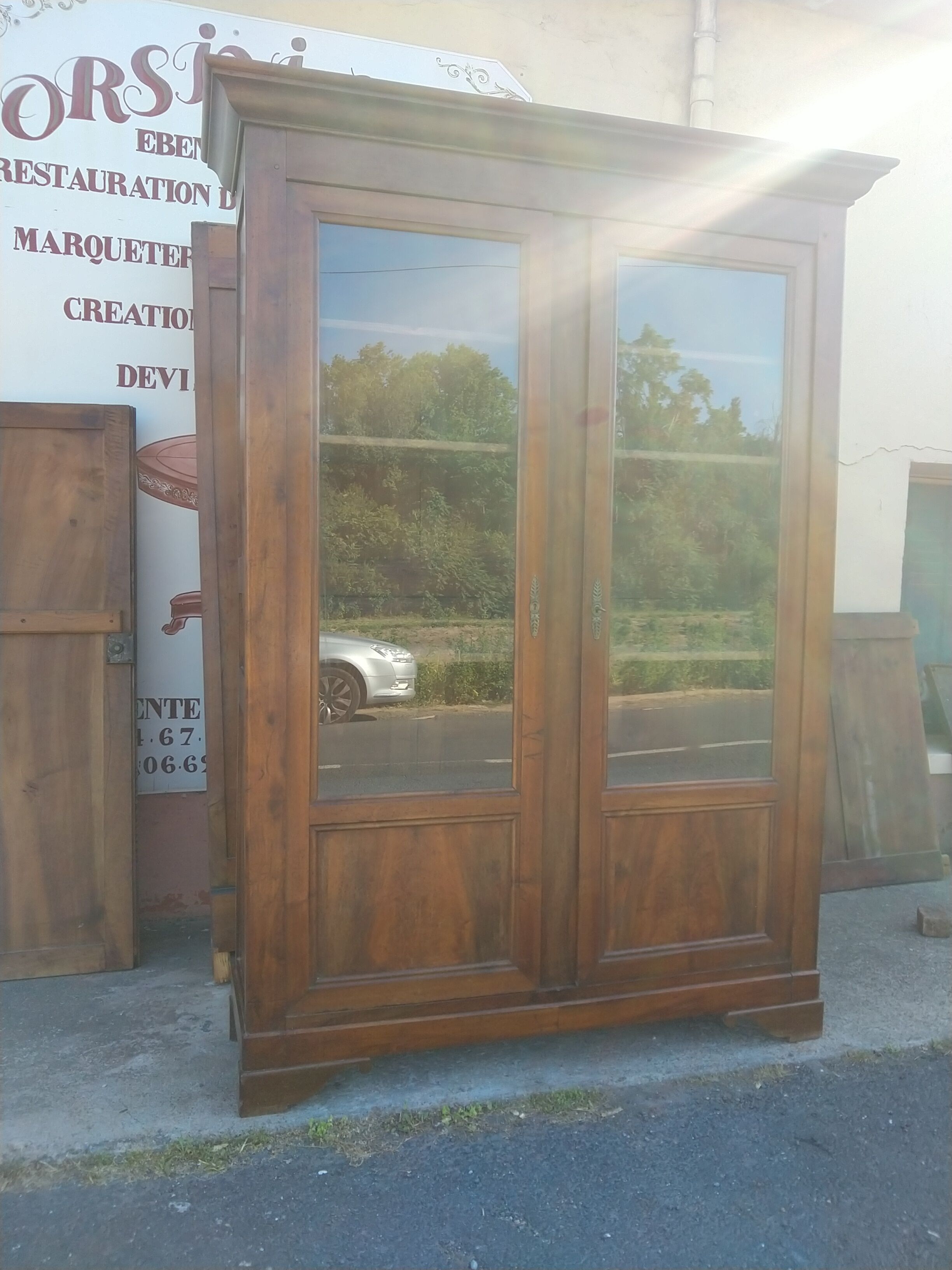 Louis Philippe walnut bookcase