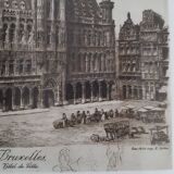 Painting lithograph engraving etching Brussels Town Hall