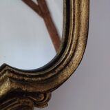 Antique large violin-shaped mirror in gilded wood, Rococo style, Louis XV (80x50 cm)