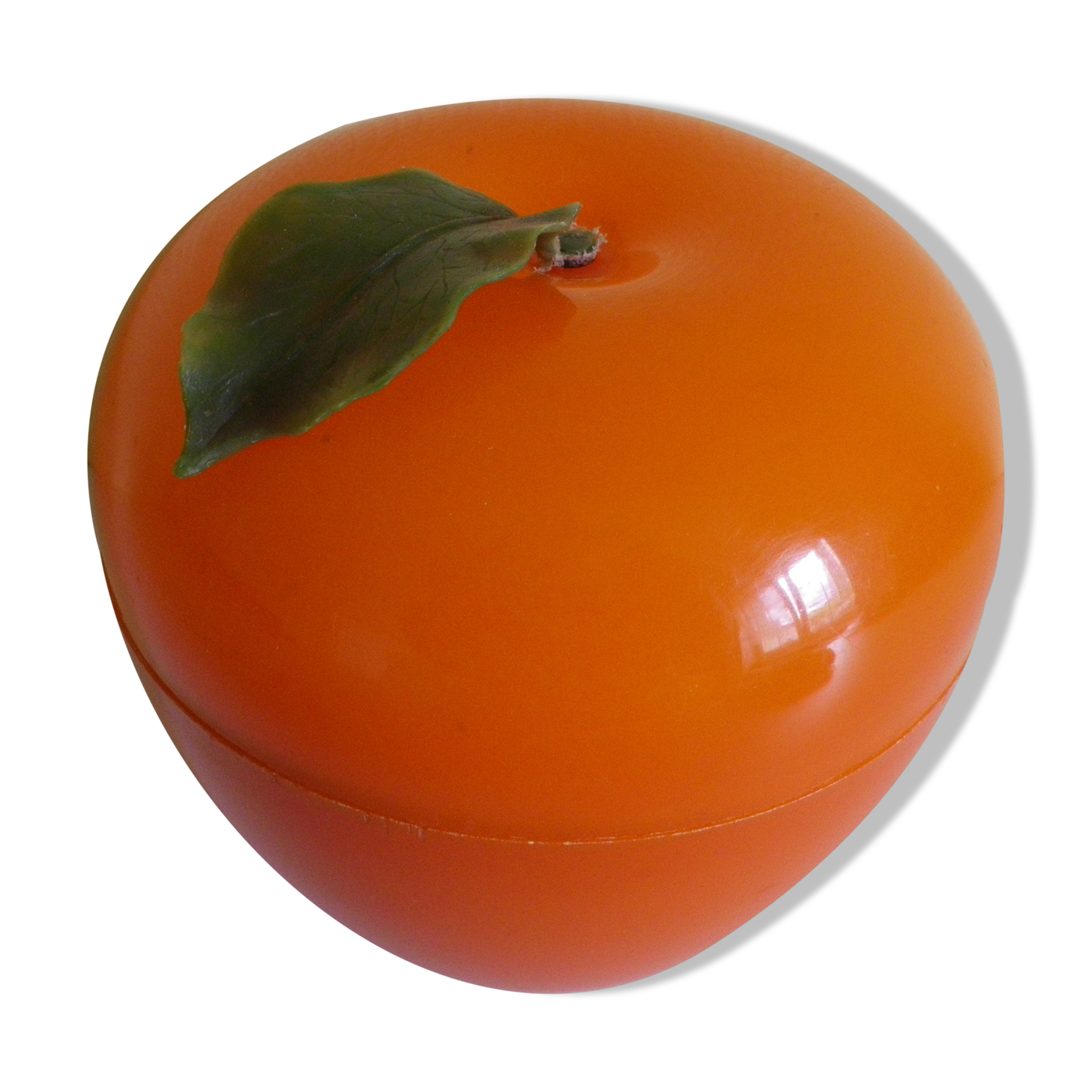 Orange "apple"-shaped ice bucket, typical of the 70s - France